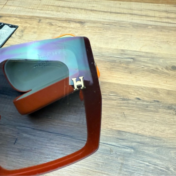 Hermes Bold Orange Sunglasses with Black Lenses - Picture 3 of 8